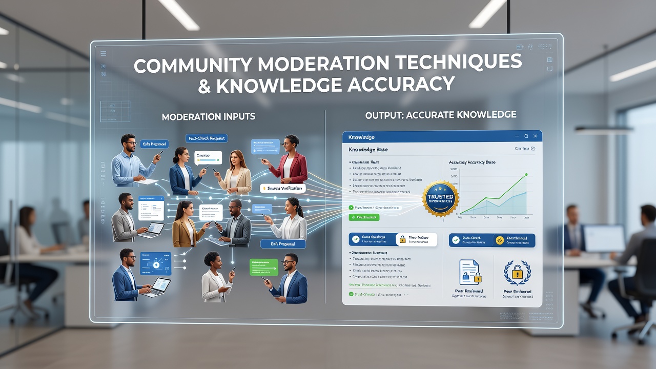 Community Moderation Techniques Influencing Knowledge Accuracy in Crowdsourced Discussion Environments