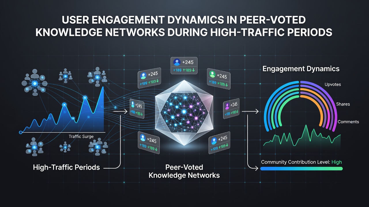User Engagement Dynamics in Peer-Voted Knowledge Networks During High-Traffic Periods